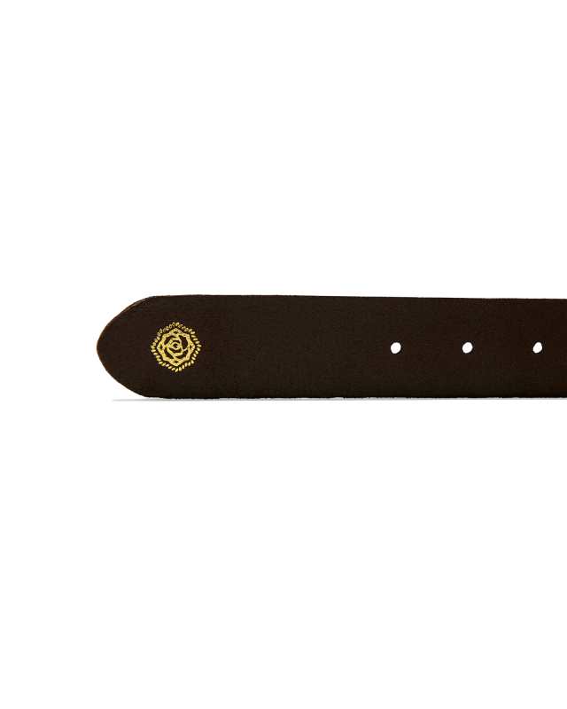 Hammered Buckle Belt in Chocolate Leather image number 2.0